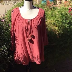 GUC Johnny Was Cold Shoulder Top